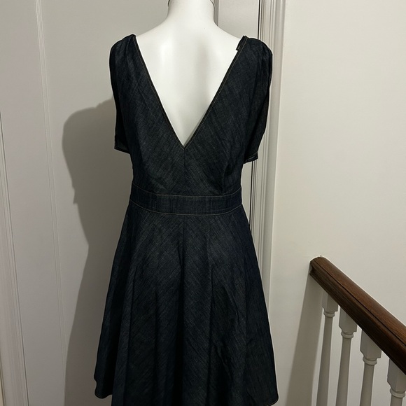 Derek Lam Dark Blue V-Neck Mini Dress - Picture 5 of 5